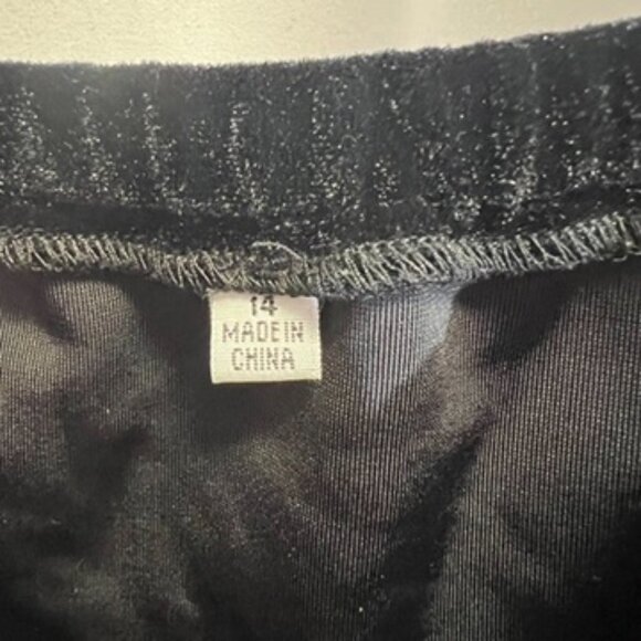 Vintage Faux Velour Black Knee Length Skirt - Picture 2 of 9
